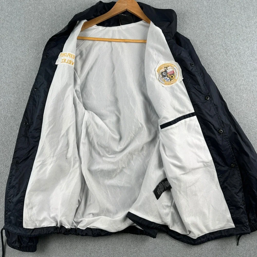 Dickies Coach Jacket Mens‎ M Blue NCPD Explorer Police Snap Front Windbreaker